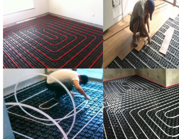Anpassungsfähige Kunststoff-Wärmewasserstrahlende Fußbodenheizungsanlage 450 kg/h 0