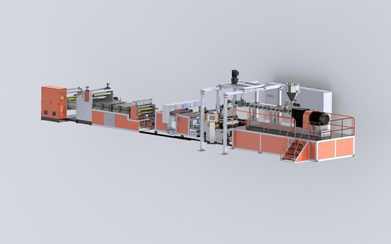 kaufen Zwei-Schrauben-PET-Kunststoffblatt-Extruder-Linie 0,15 - 2 mm Blattdicke 3-Schicht-Koextrusion online manufacture