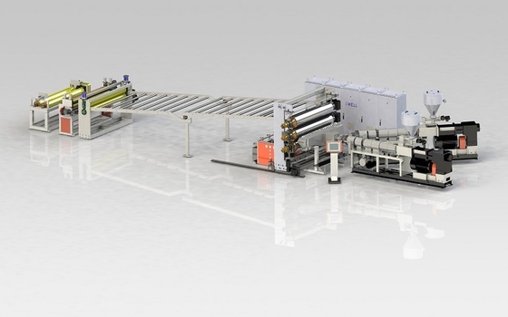kaufen Maschinen für die Extrusion starker PVC-Blätter Produktionslinie für PVC-Platten 550 kg/h online manufacture