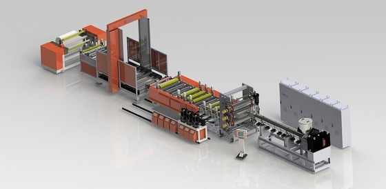 kaufen Steinpapierherstellungsmaschine Drei-Schichten-Guss-Stretchfilm-Extrusionslinie online manufacture