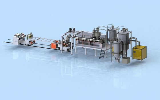 kaufen PLA-Platenextrusionslinie mit 800-1500 mm Breite und 0,15-1,5 mm Dicke mit Twin Screw Design online manufacture