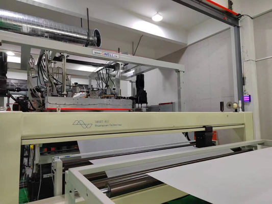 kaufen Kundenreferenz: !EVA / POE Aolar Folienextrusionslinie für Solarmodul-Einkapselung Maximale Liniengeschwindigkeit 16 m/s online manufacture