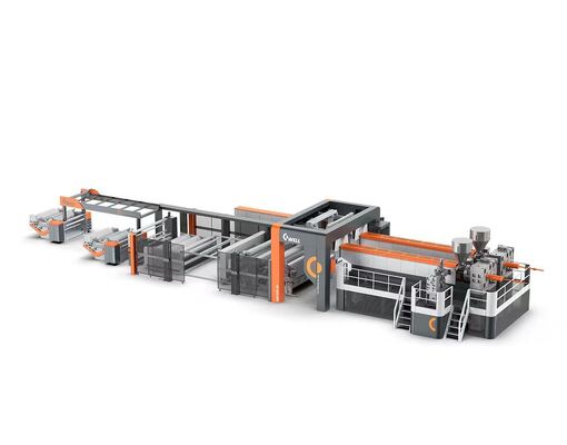 kaufen 2600mm breite EVA-Solarfolien-Extrusionsanlage mit 300-700kg/h Leistung und 16m/s maximaler Linien­geschwindigkeit für die Verkapselung von Solarmodulen online manufacture