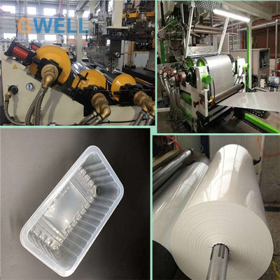kaufen PP-Plattenextrusionsmaschine mit geringem Stromverbrauch und hoher Kapazität, 600-1220 mm Breite für Thermoformen online manufacture